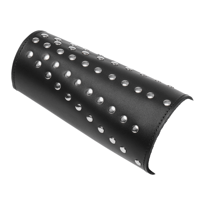 brede-leren-manchet-met-studs-Grijs-Zwart-1