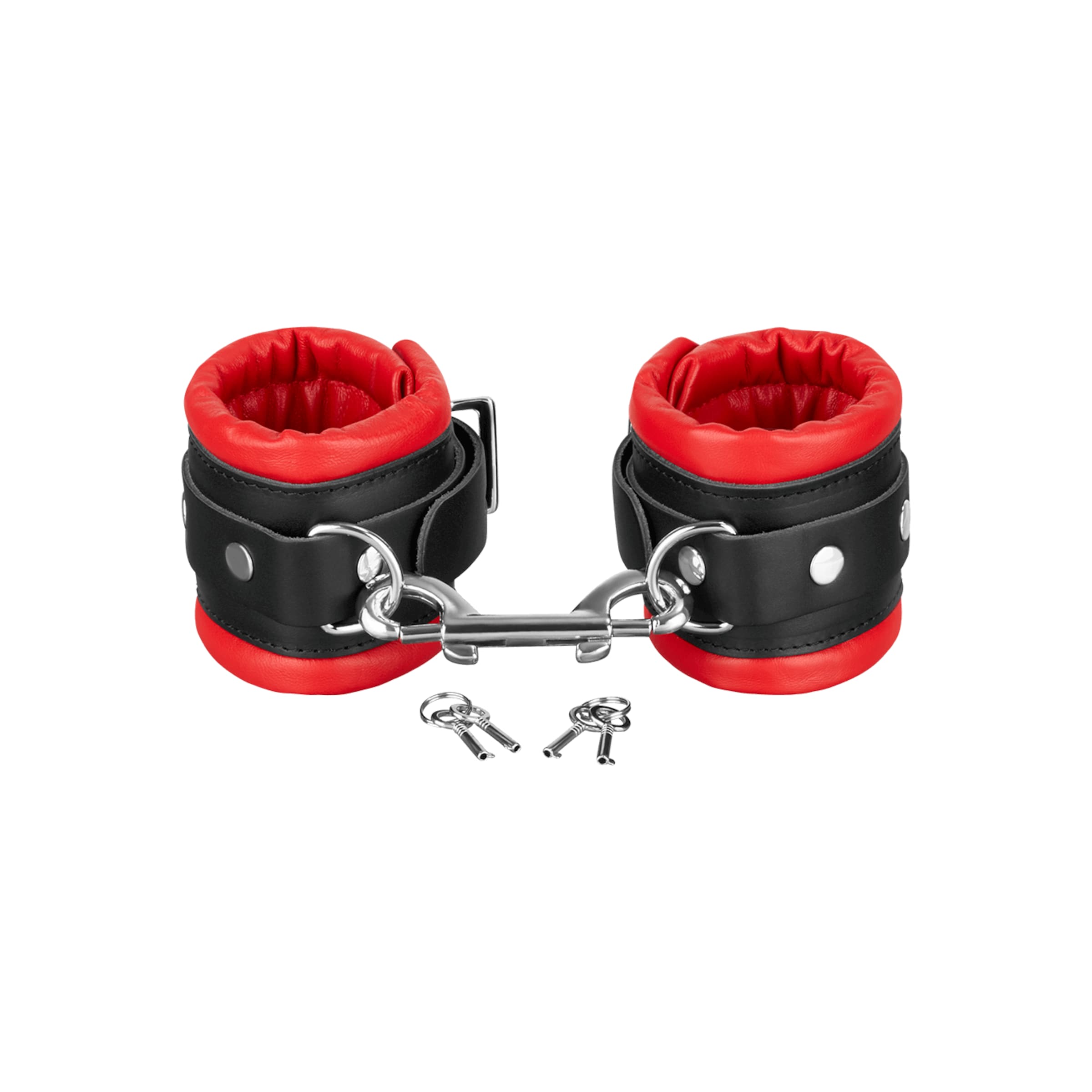 abschließbare-gepolsterte-handfesseln-Rot-Schwarz-2