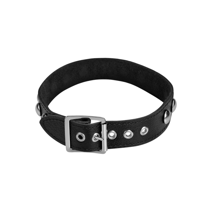 collier-en-cuir-avec-rivets-ronds-Argent-Noir-2