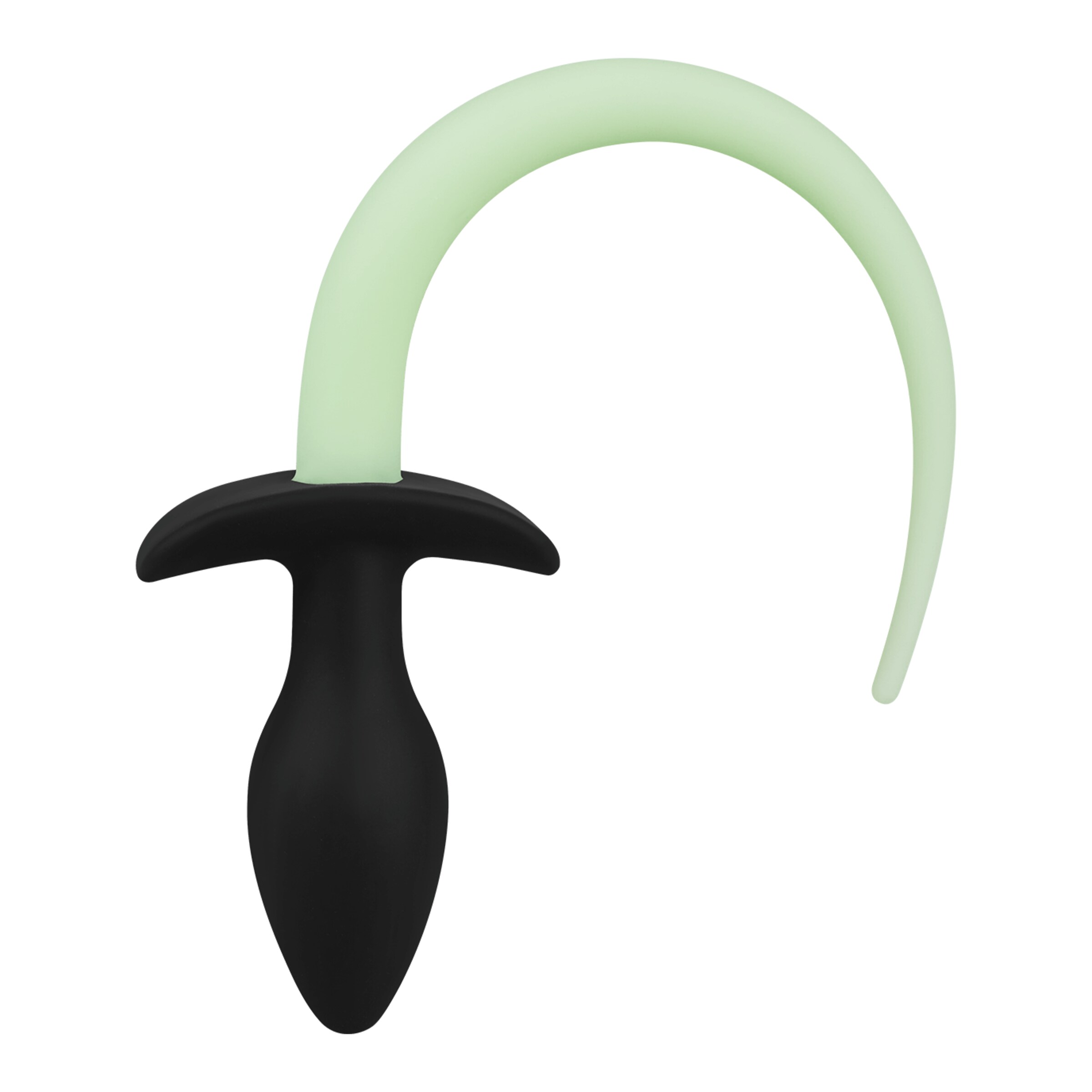 plug-anal-en-silicone-avec-queue-28-cm-Noir-Vert néon-2