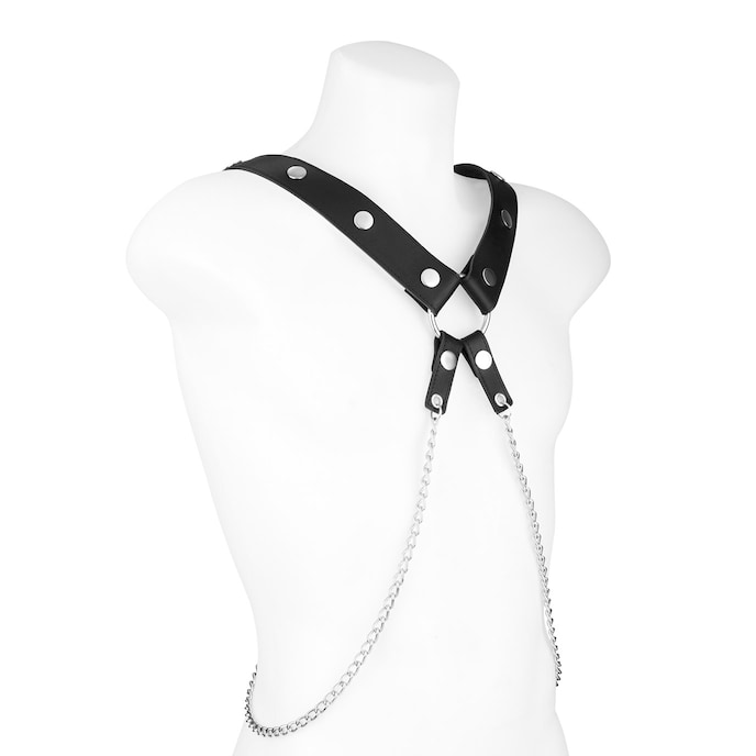 bodyharness-avec-chaînes-en-métal-Argent-Noir-1