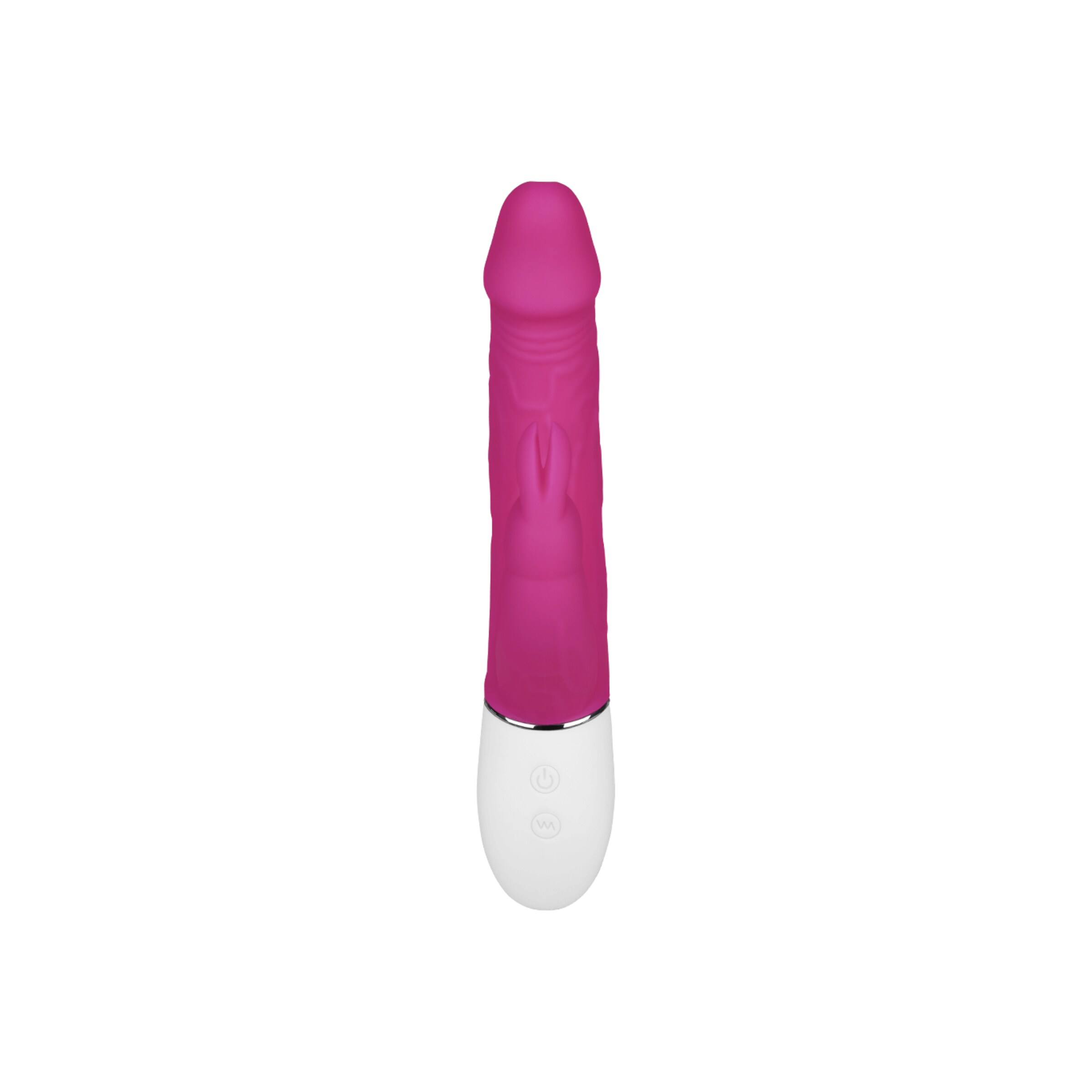 rabbit-en-silicone[nbhy]-avec-nervures-21-cm-Blanc-Rose néon-4