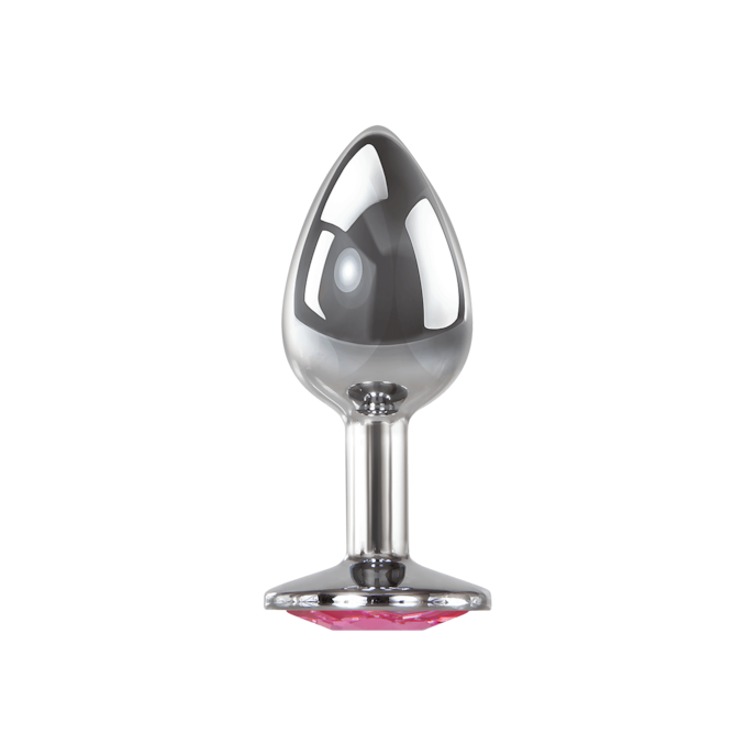 medium-pink-gem-anal-plug-8-5-cm-Pink-Zilver-2