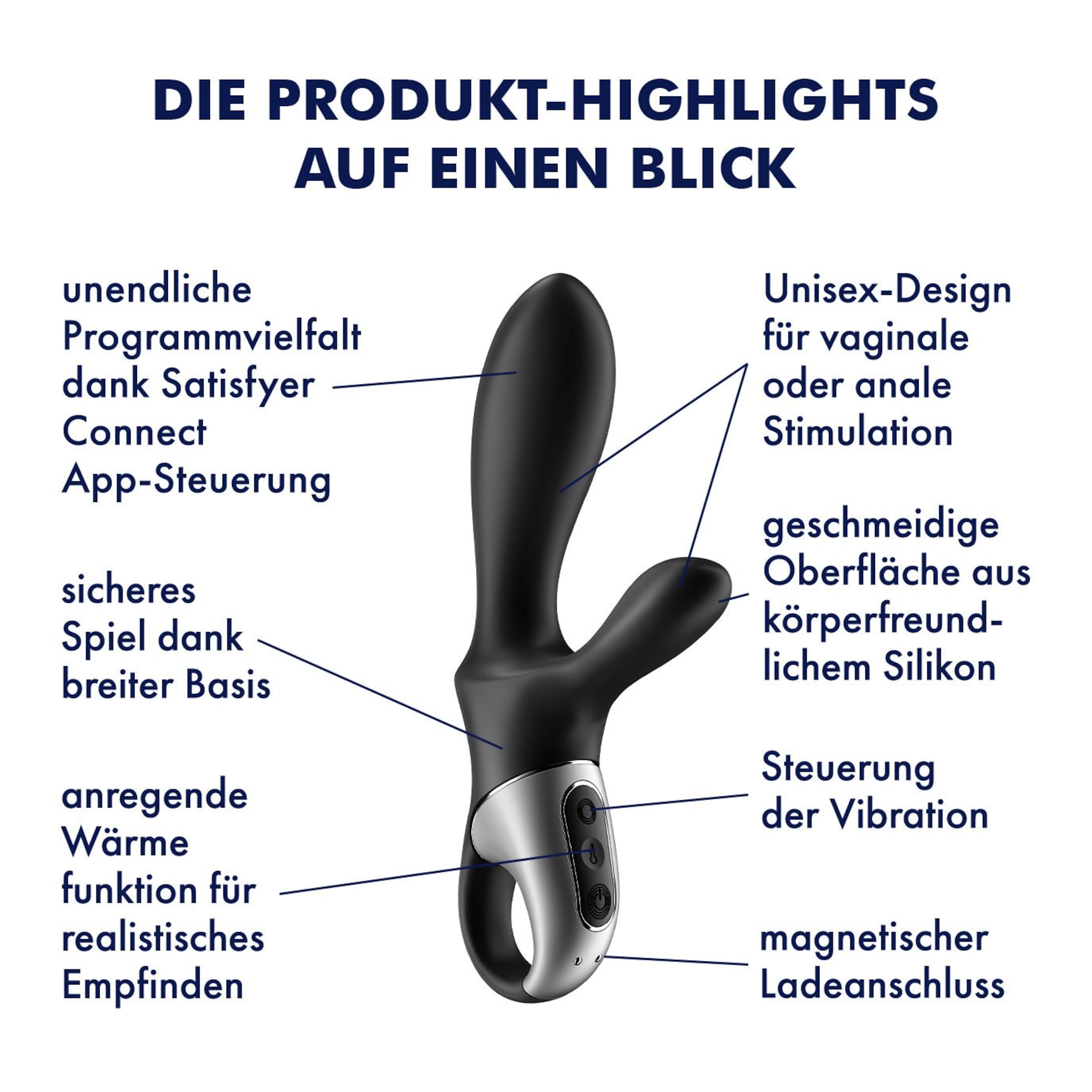 Analvibrator Satisfyer 'Heat Climax+ Connect App', 20,5 cm schwarz   online bestellen