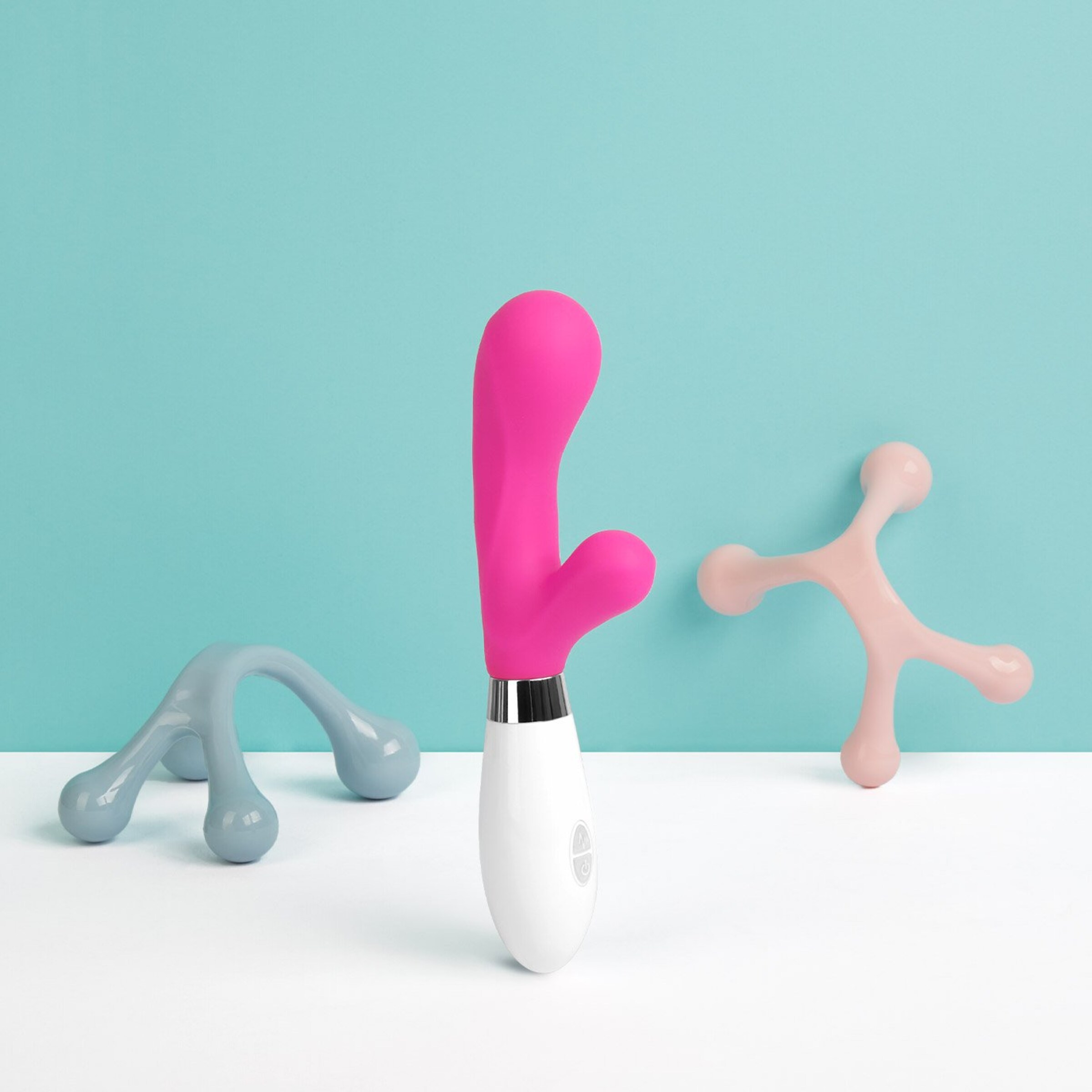 siliconen[nbhy]rabbit-21-cm-Pink-Wit-2