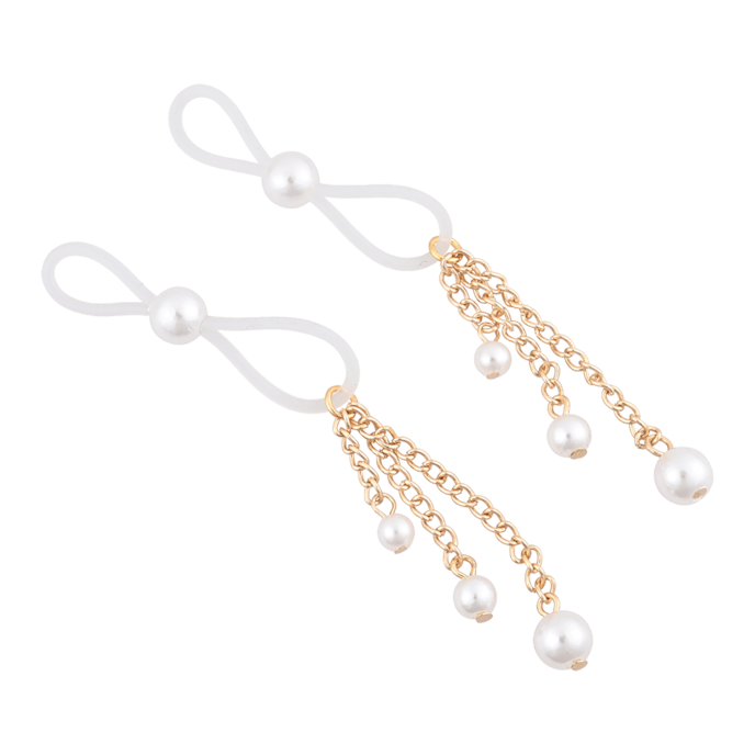 sex-and-mischief---pearl-nipple-ties-Goud-Wit-2