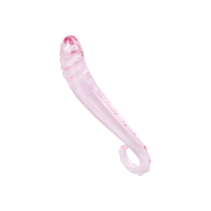 gestructureerde-glazen-dildo-16-cm-Roze-1