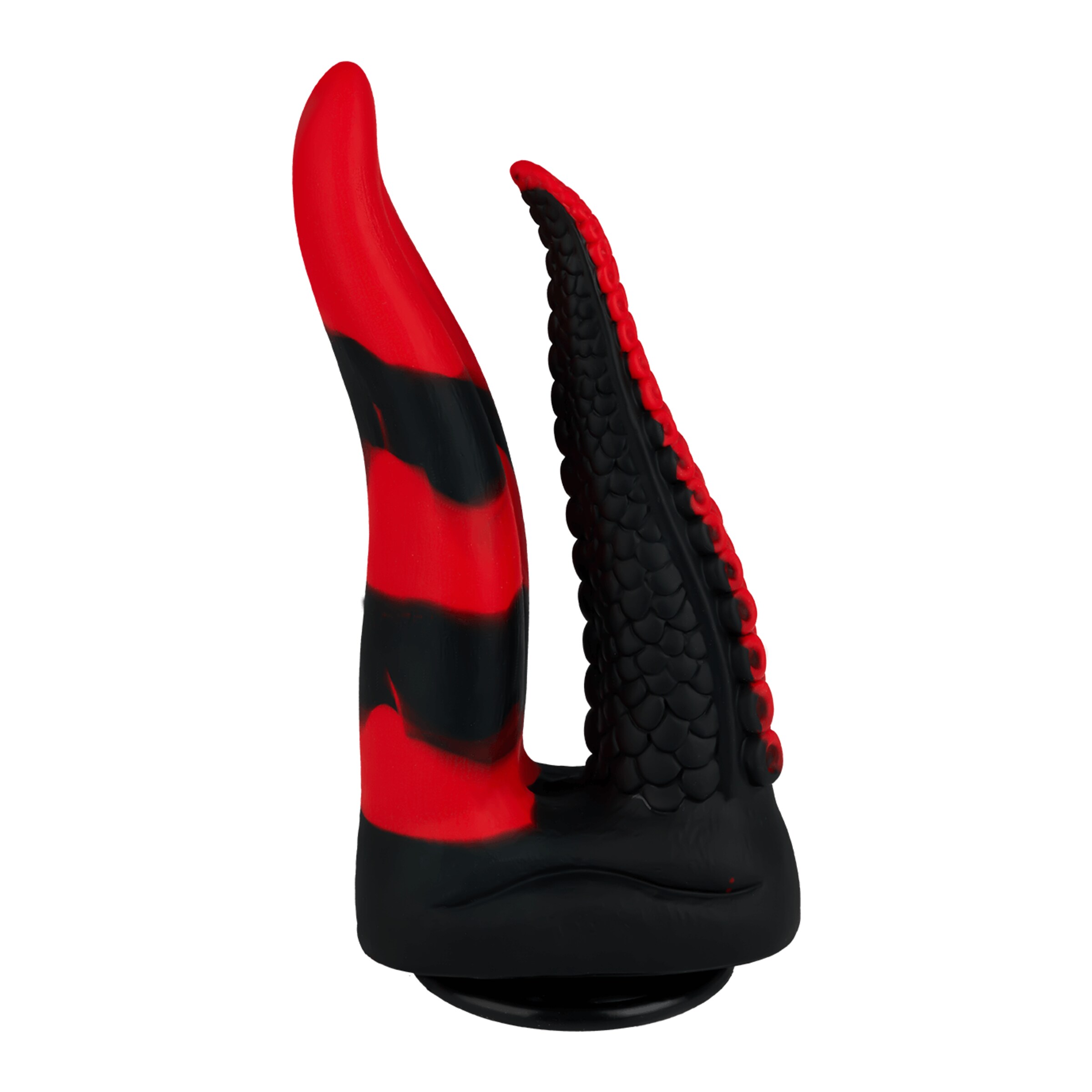 verspielter-tentakel-doppeldildo-mit-saugfuß-24-5-cm-Rot-Schwarz-2