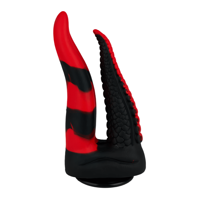 verspielter-tentakel-doppeldildo-mit-saugfuß-24-5-cm-Rot-Schwarz-2
