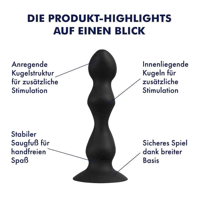 Analdildo Dildo mit innenliegenden Kugeln aus Silikon, 19 cm schwarz online kaufen Analdildo Dildo mit innenliegenden Kugeln aus Silikon, 19 cm schwarz online kaufen