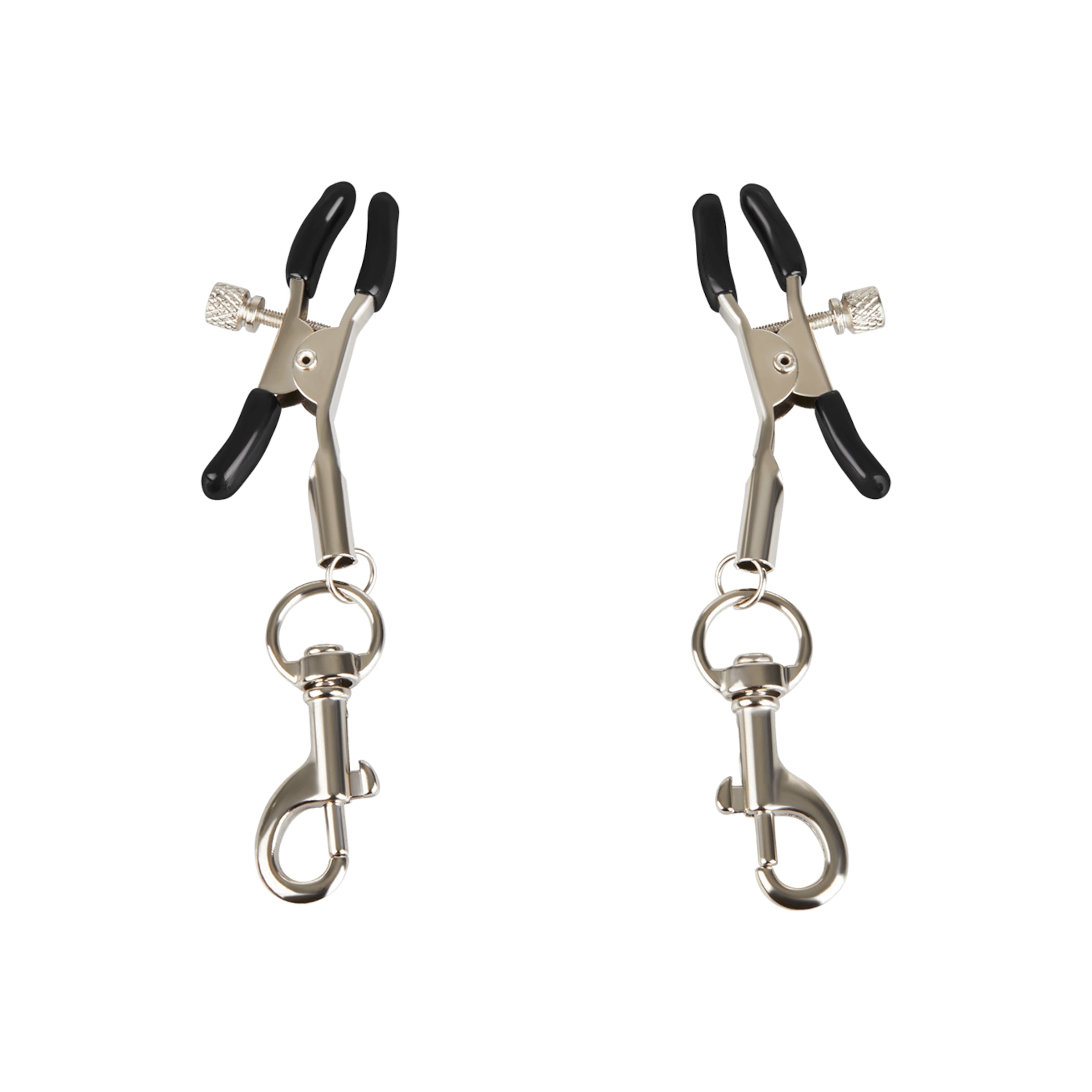 pinces-à-tétons-avec-mousquetons-Argent-Noir-2
