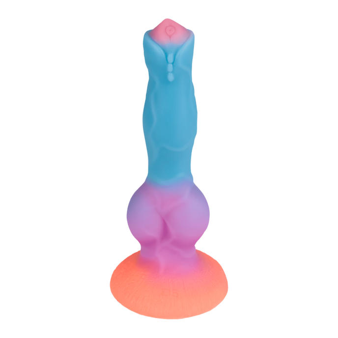 glinsterende-natuurlijke-vibrator-met-zuignapvoeten-22-cm-Blauw-Oranje-Paars-4