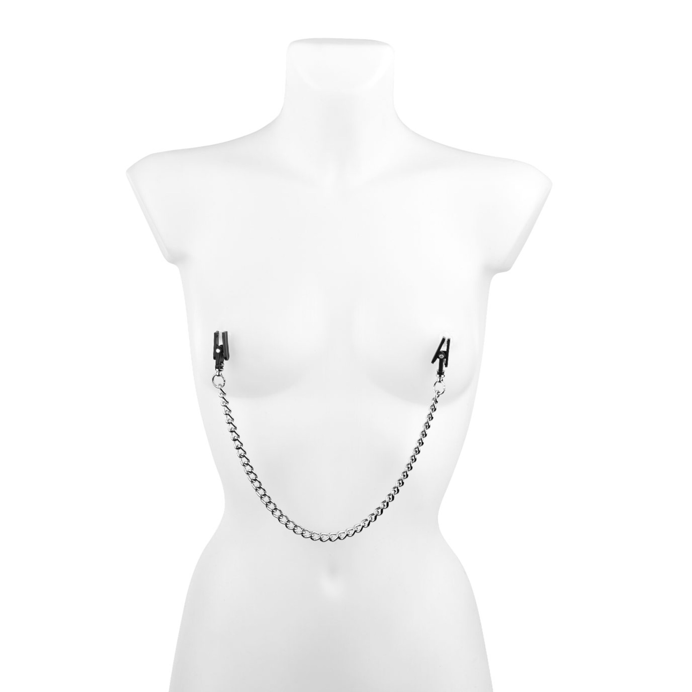 pinces-à-tétons-avec-chaîne-robuste-Argent-Noir-2