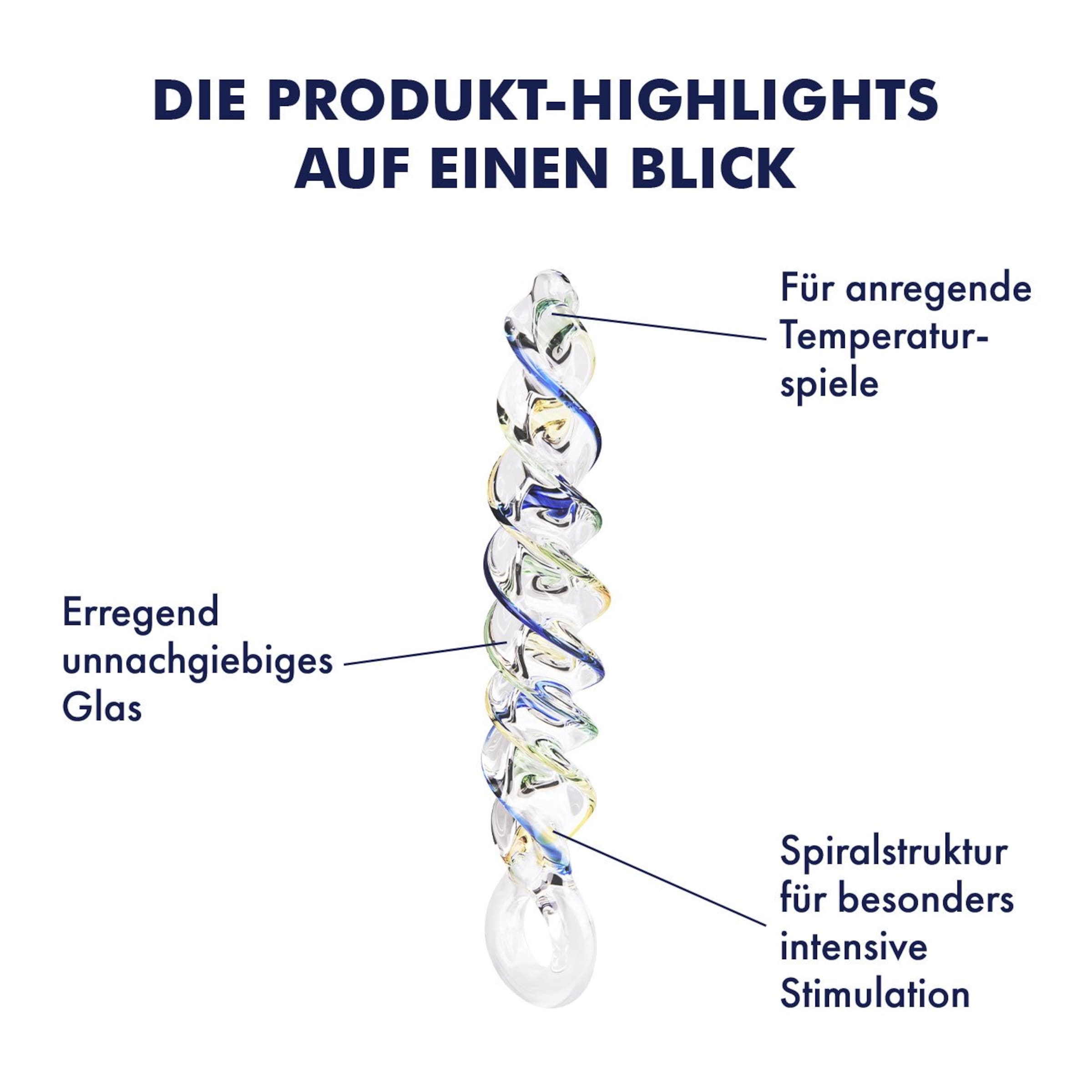 Glasdildo im Spiral-Design, 18 cm transparent ❤️ online kaufen