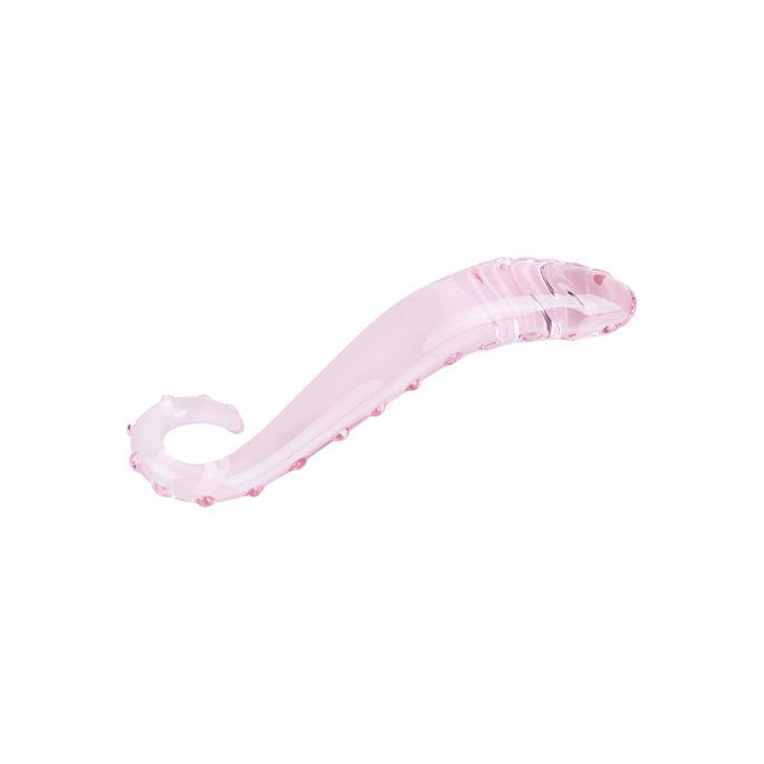 gestructureerde-glazen-dildo-16-cm-Roze-2