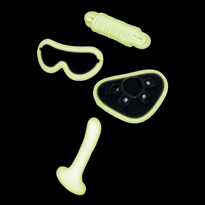 glow-in-the-dark---strap-on-set-4-delig-Neon-gelb-Weiß-2