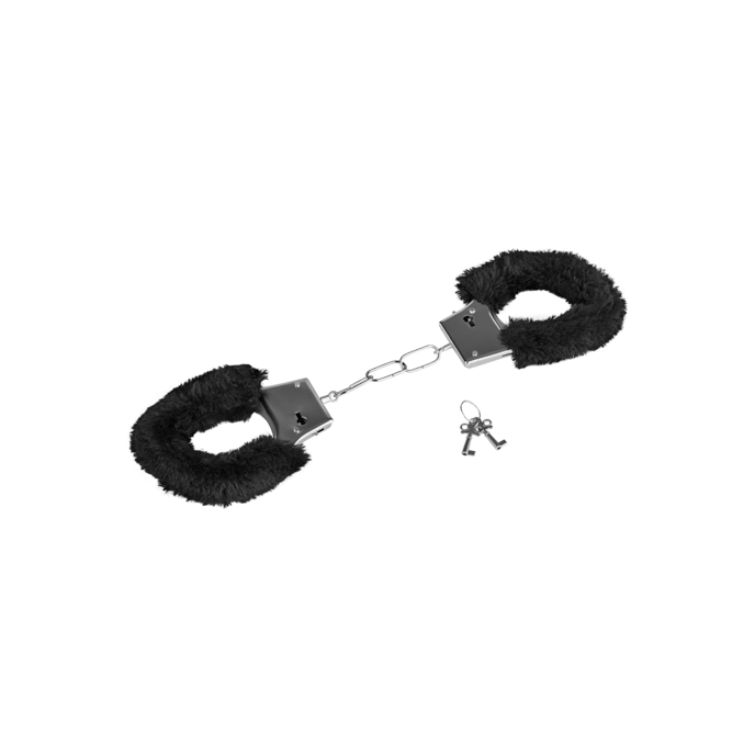 menottes-métalliques-avec-fourrure-Argent-Noir-3
