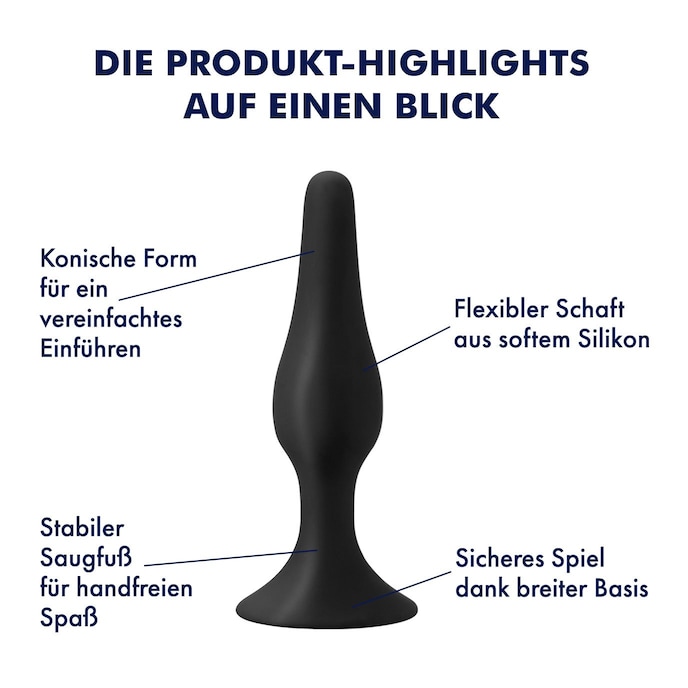 Analplug Analdildo aus Silikon, M, 13 cm schwarz online bestellen Analplug Analdildo aus Silikon, M, 13 cm schwarz online bestellen