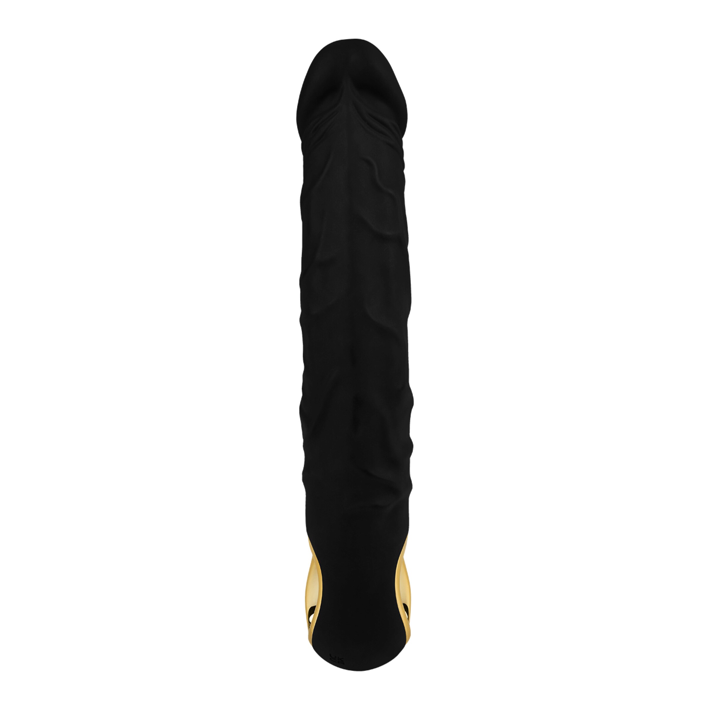 elegante-natuurlijke-vibrator-van-siliconen-22-cm-Goud-Zwart-3