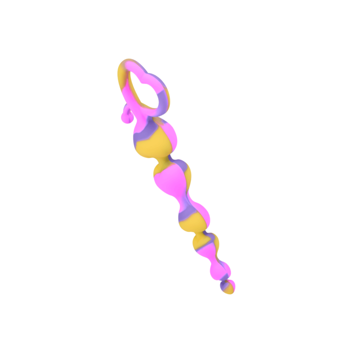 hartvormige-anale-ketting-van-siliconen-18-cm-Geel-Paars-Pink-1