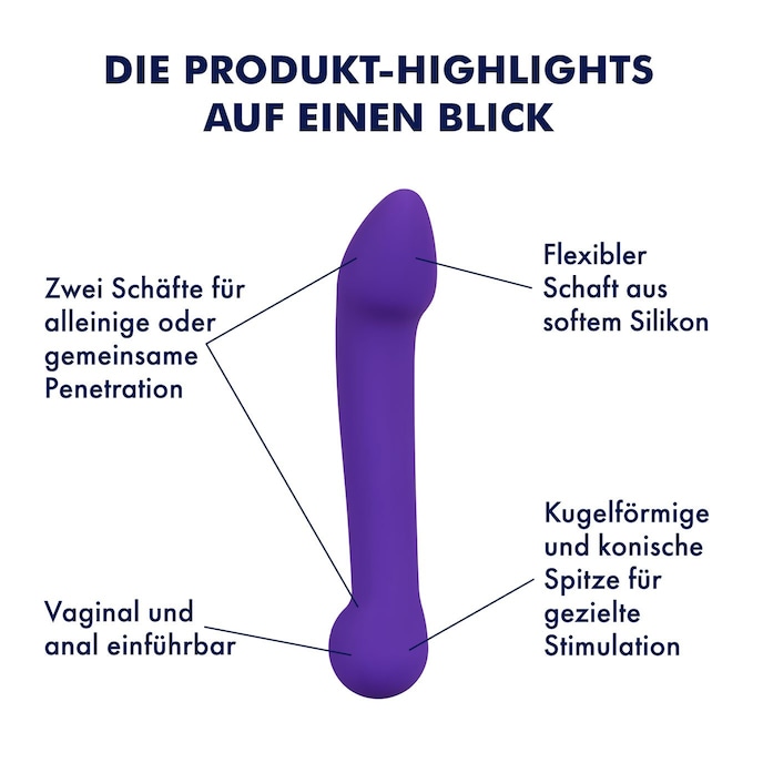 Prickelnder Doppeldildo, Silikon, 19 cm Lila online kaufen Prickelnder Doppeldildo, Silikon, 19 cm Lila online kaufen
