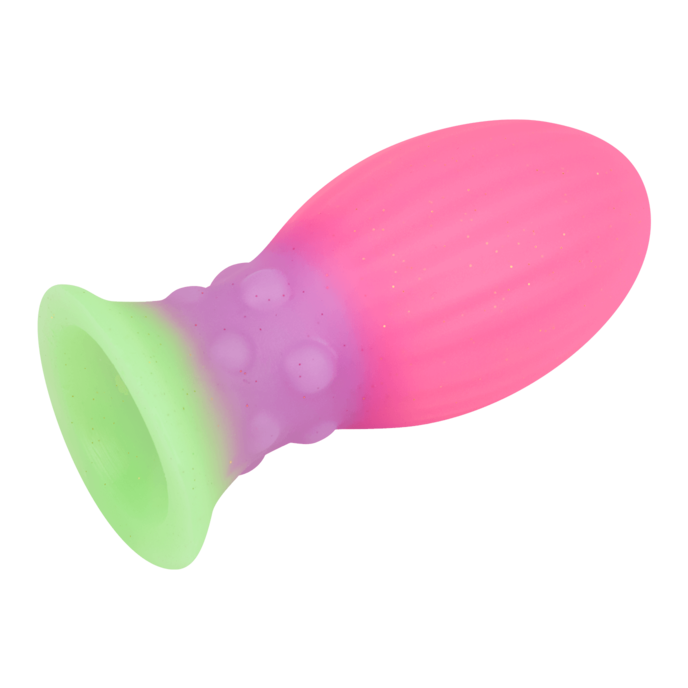 strukturierter-analplug-aus-silikon-8-5-cm-Hellgrün-Lila-Pink-2