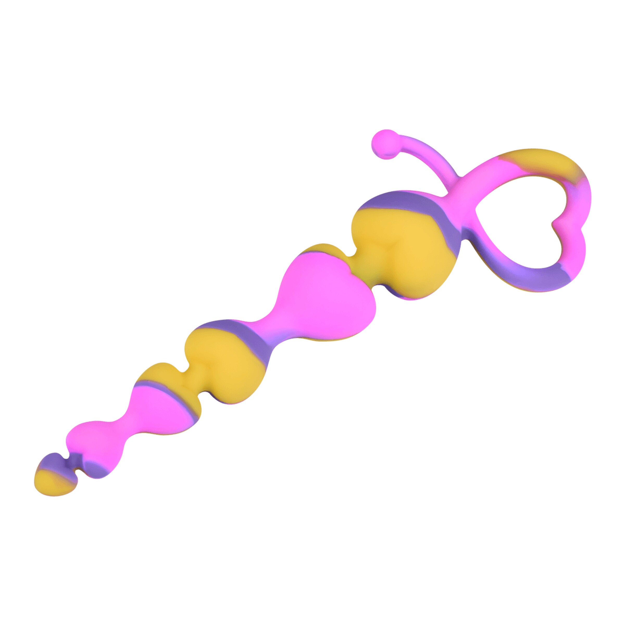 hartvormige-anale-ketting-van-siliconen-18-cm-Geel-Paars-Pink-5