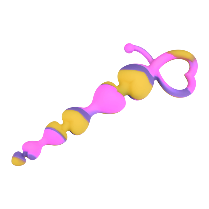 hartvormige-anale-ketting-van-siliconen-18-cm-Geel-Paars-Pink-5