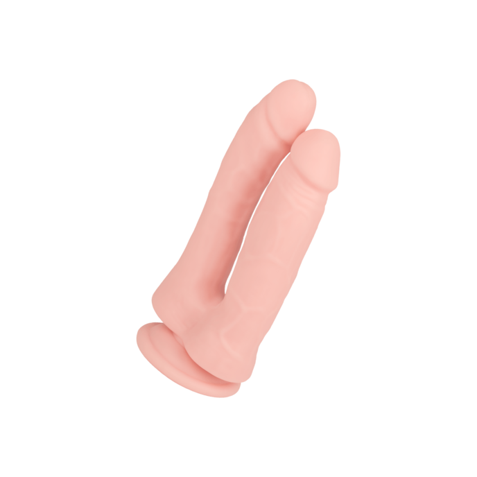 gode-double-à-ventouse-17-5-cm-Naturel pâle-1