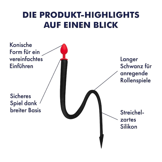 Analplug Silikon-Analplug mit Teufelsschwanz, 1,90 m schwarz online kaufen Analplug Silikon-Analplug mit Teufelsschwanz, 1,90 m schwarz online kaufen