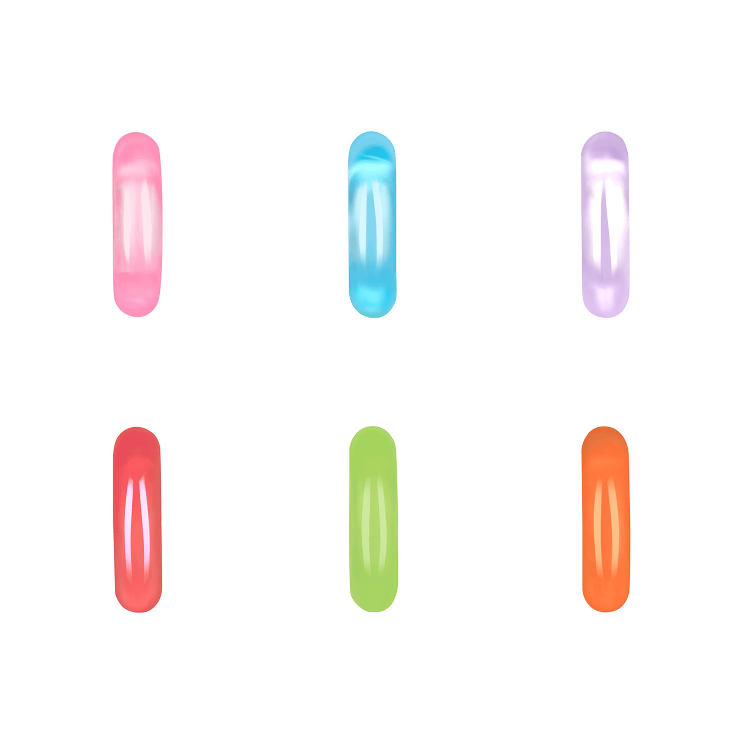 king-of-the-ring-6-pièces-1-6---3-6-cm-Bleu-Orange-Rose-Rouge-Vert-Violet-2