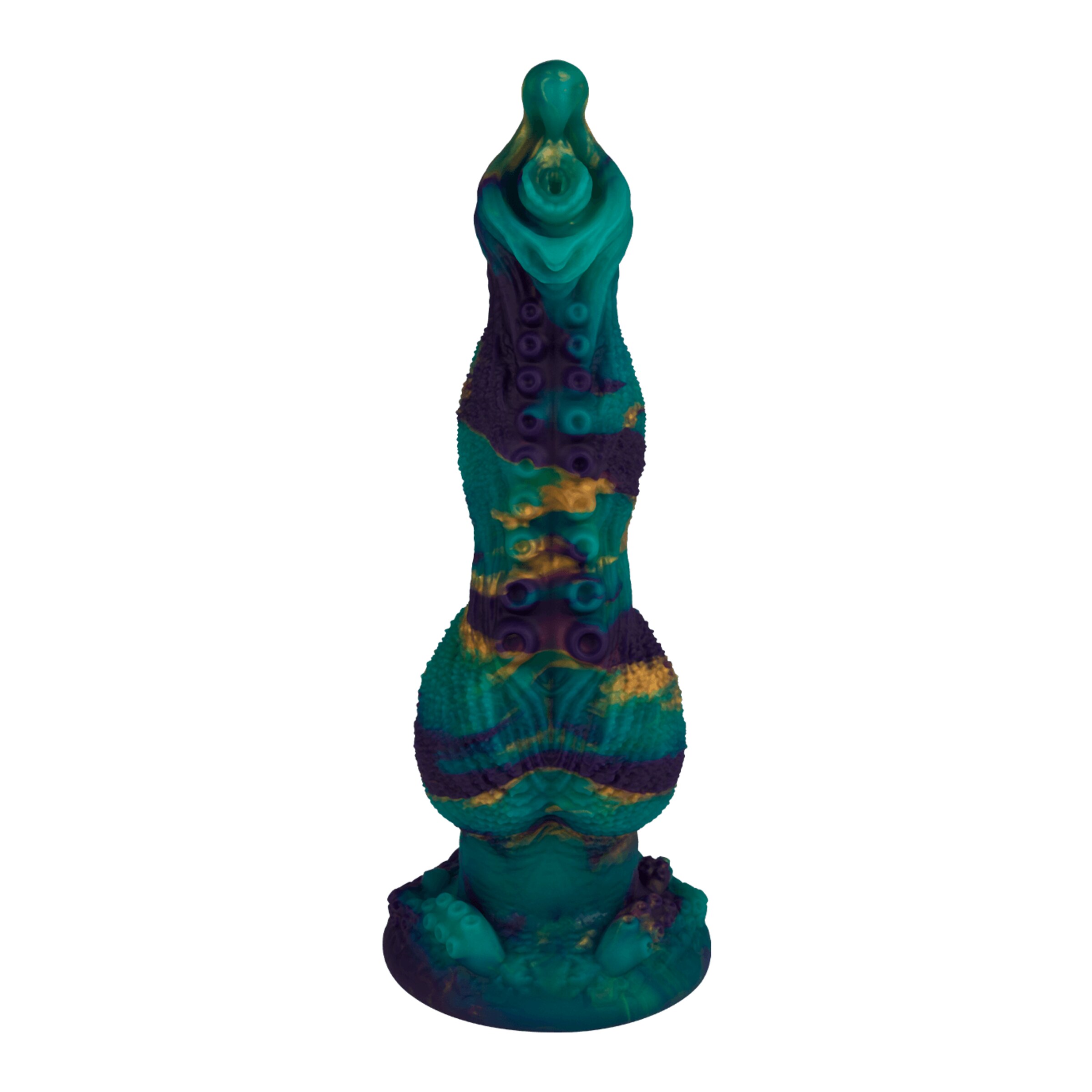 monsterdildo-met-wilde-tentakelstructuur-25-cm-Donkerblauw-Goud-Turkoois-4