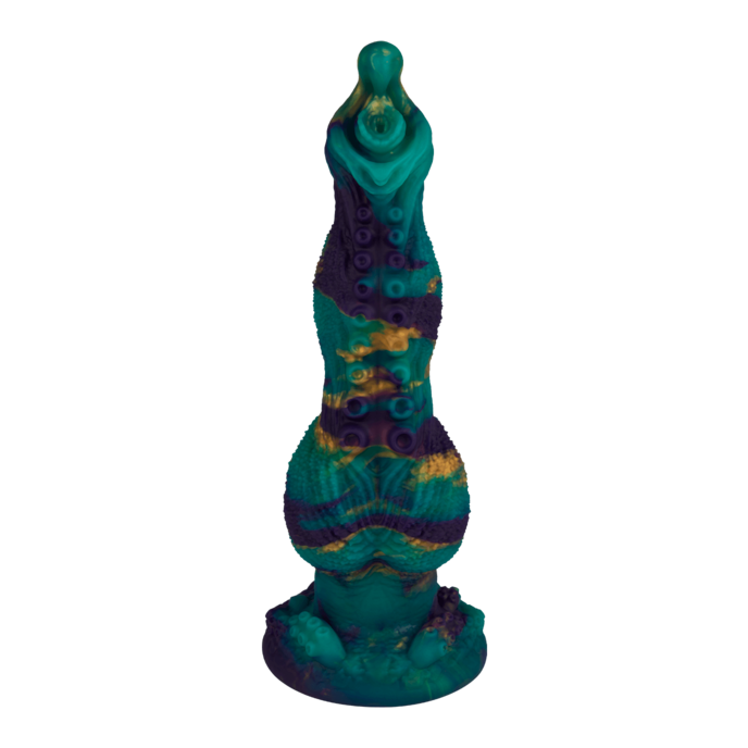 monsterdildo-met-wilde-tentakelstructuur-25-cm-Donkerblauw-Goud-Turkoois-4