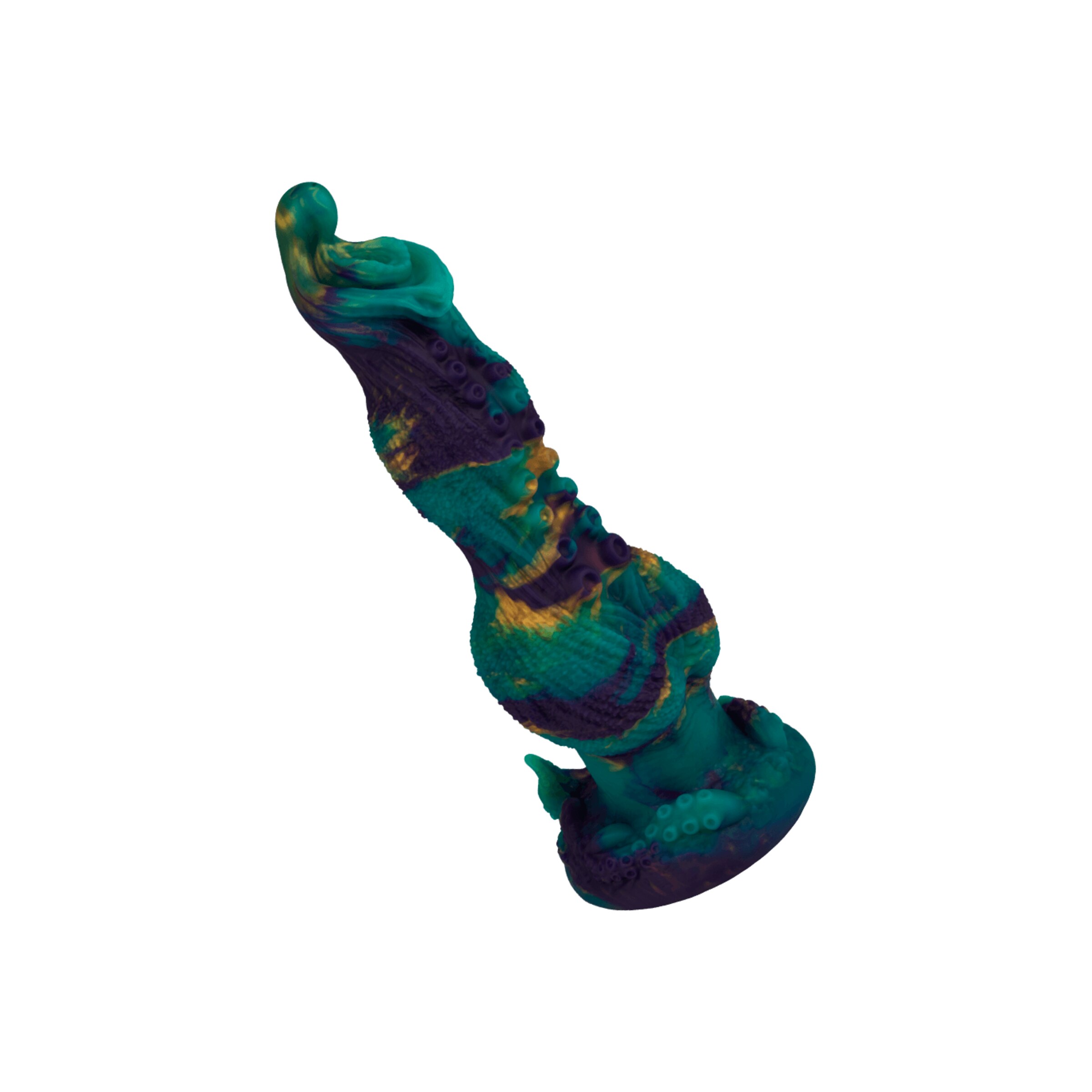 monsterdildo-met-wilde-tentakelstructuur-25-cm-Donkerblauw-Goud-Turkoois-1
