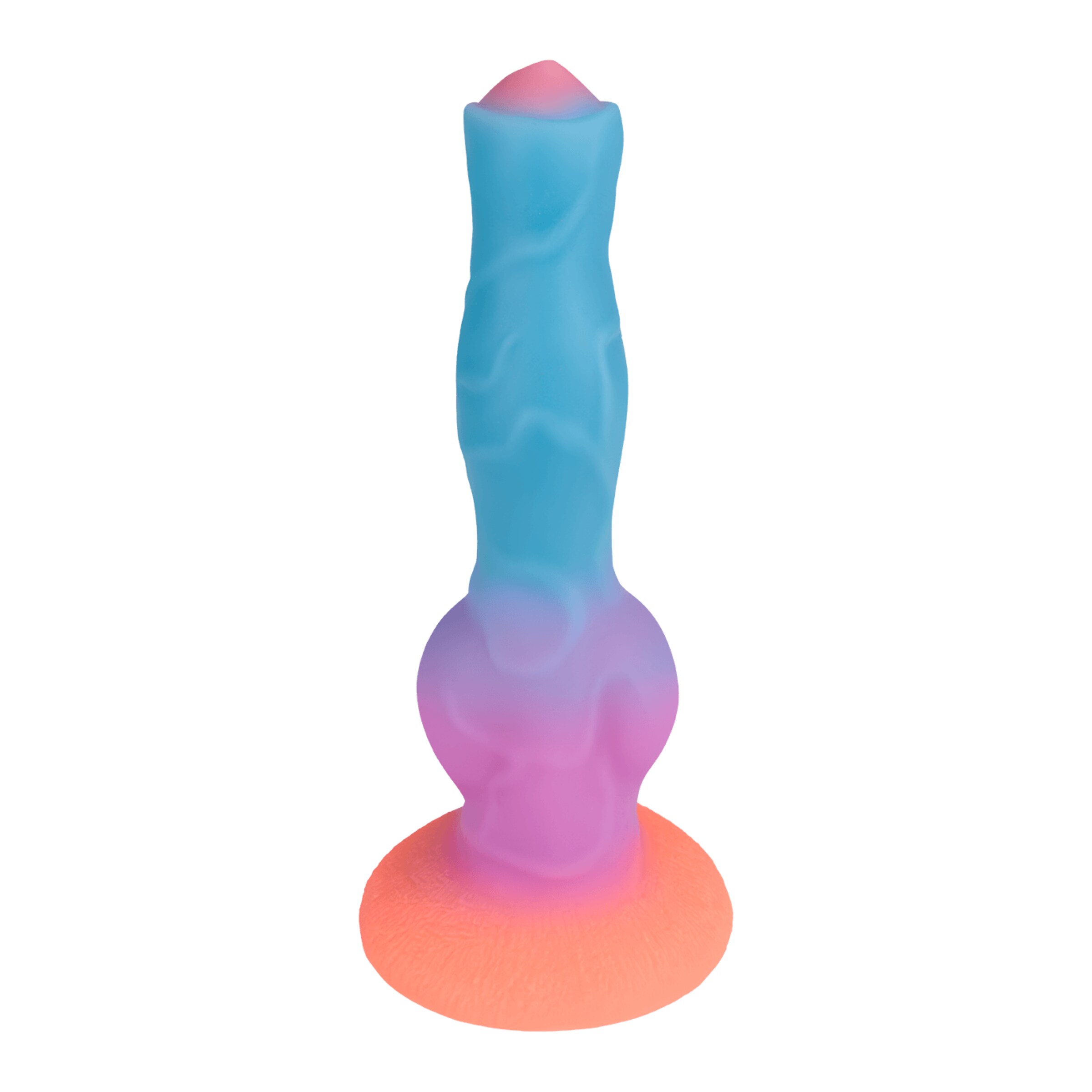 glinsterende-natuurlijke-vibrator-met-zuignapvoeten-22-cm-Blauw-Oranje-Paars-3
