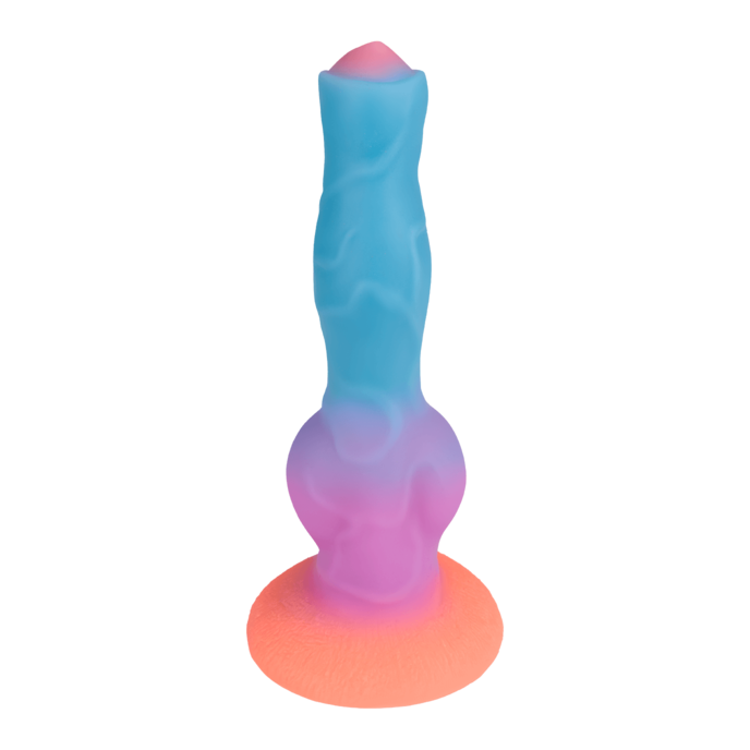 glinsterende-natuurlijke-vibrator-met-zuignapvoeten-22-cm-Blauw-Oranje-Paars-3