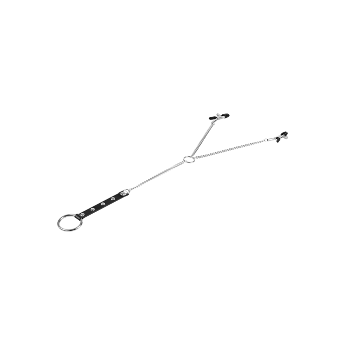 pinces-à-tétons-avec-anneau-pénien-en-métal-Argent-Noir-2