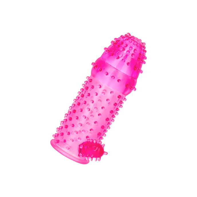 manchon-pénien-à-picots-avec-stimulateur-clitoridien-13cm-Rose-1