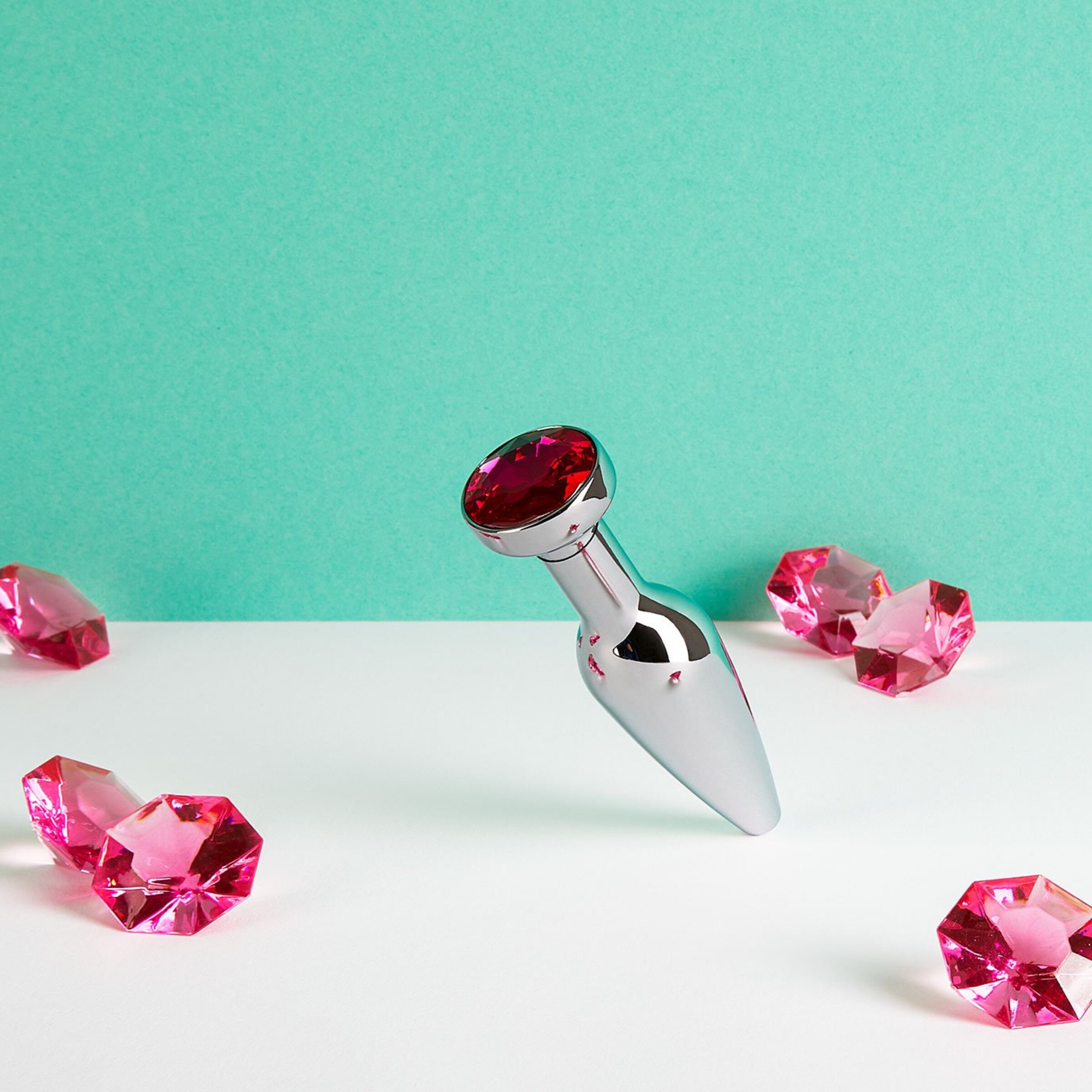 konischer-analplug-mit-kristall-11-cm-Pink-Silber-2