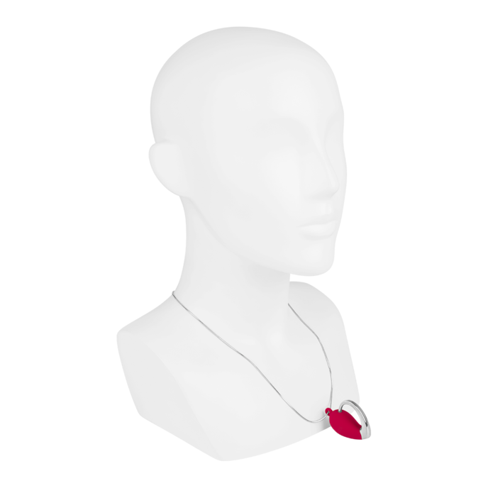 mini-vibromasseur-en-forme-de-cœur-avec-collier-4-8-cm-Argent-Rouge-1