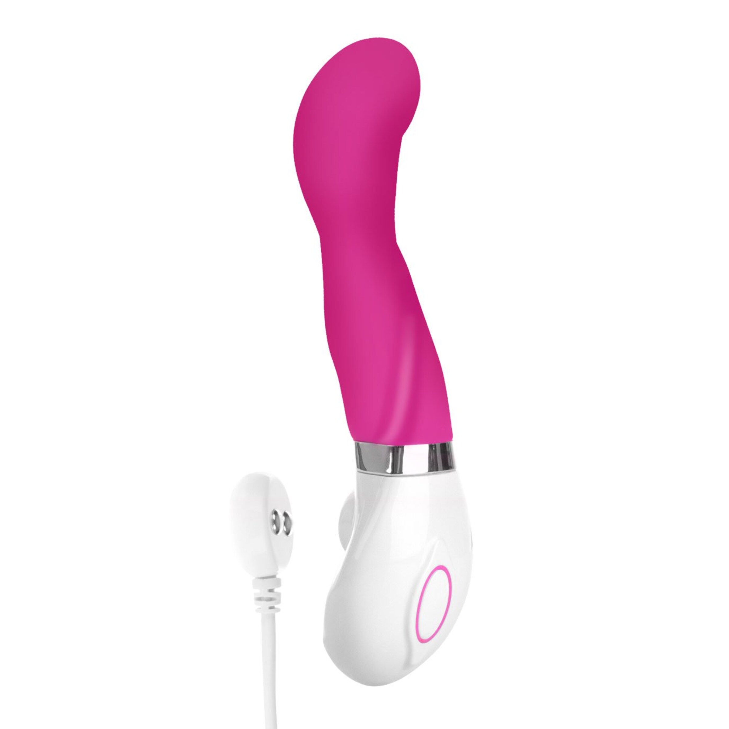 vibromasseur-design-rechargeable--hy]-en-silicone-17-5-cm-Blanc-Rose néon-3