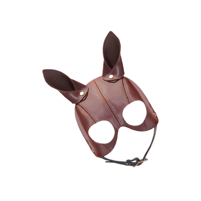 leren-masker-met-oren-Braun-Gold-Schwarz-1