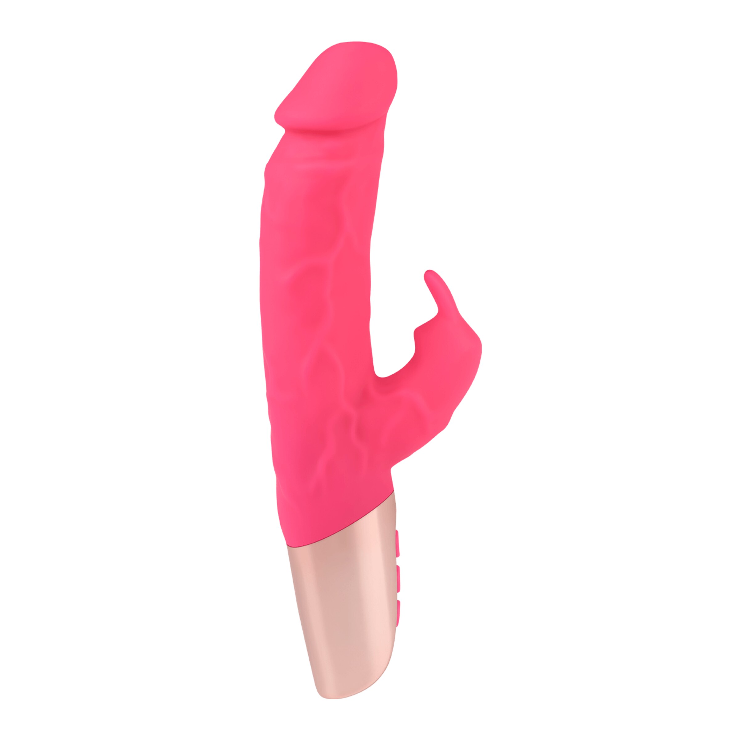 natuurlijke-rabbitvibrator-van-siliconen-22-cm-Goud-Neonroze-2