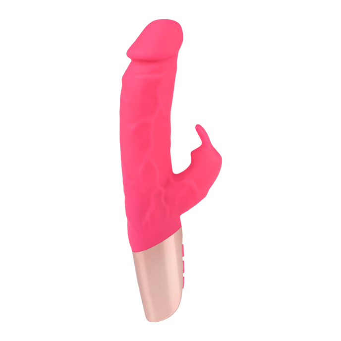 vibromasseur-rabbit-réaliste-en-silicone-22-cm-Or-Rose néon-2