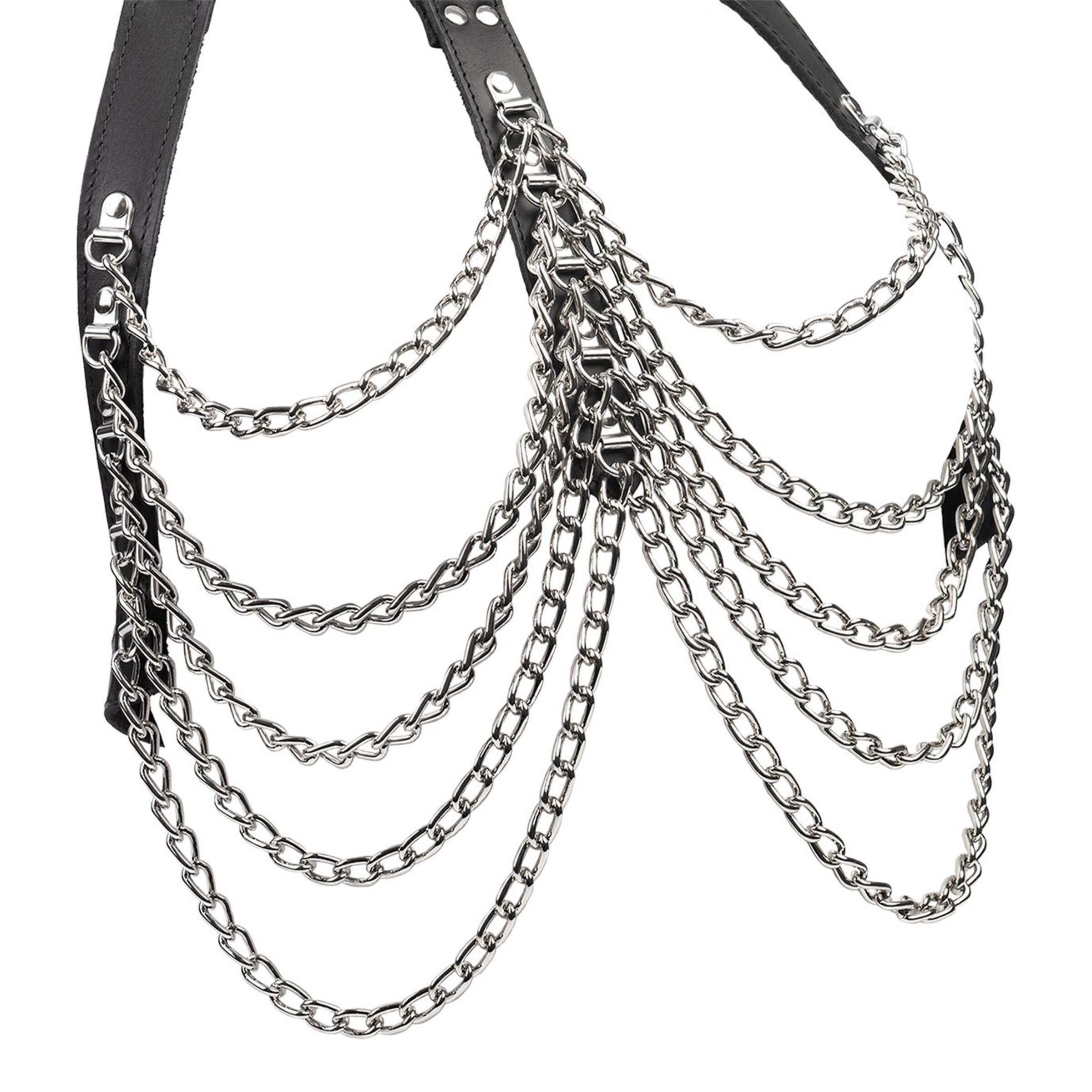 soutien-gorge-chaîne-sexy-avec-collier-Argent-Noir-3