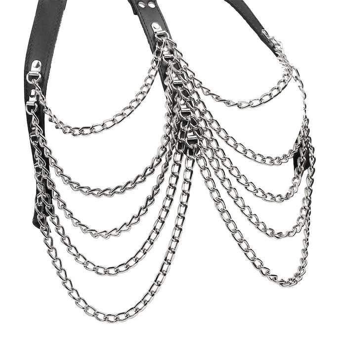 soutien-gorge-chaîne-sexy-avec-collier-Argent-Noir-3