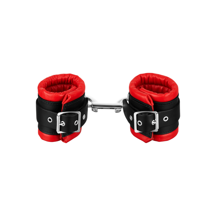 menottes-rembourrées-Noir-Rouge-2