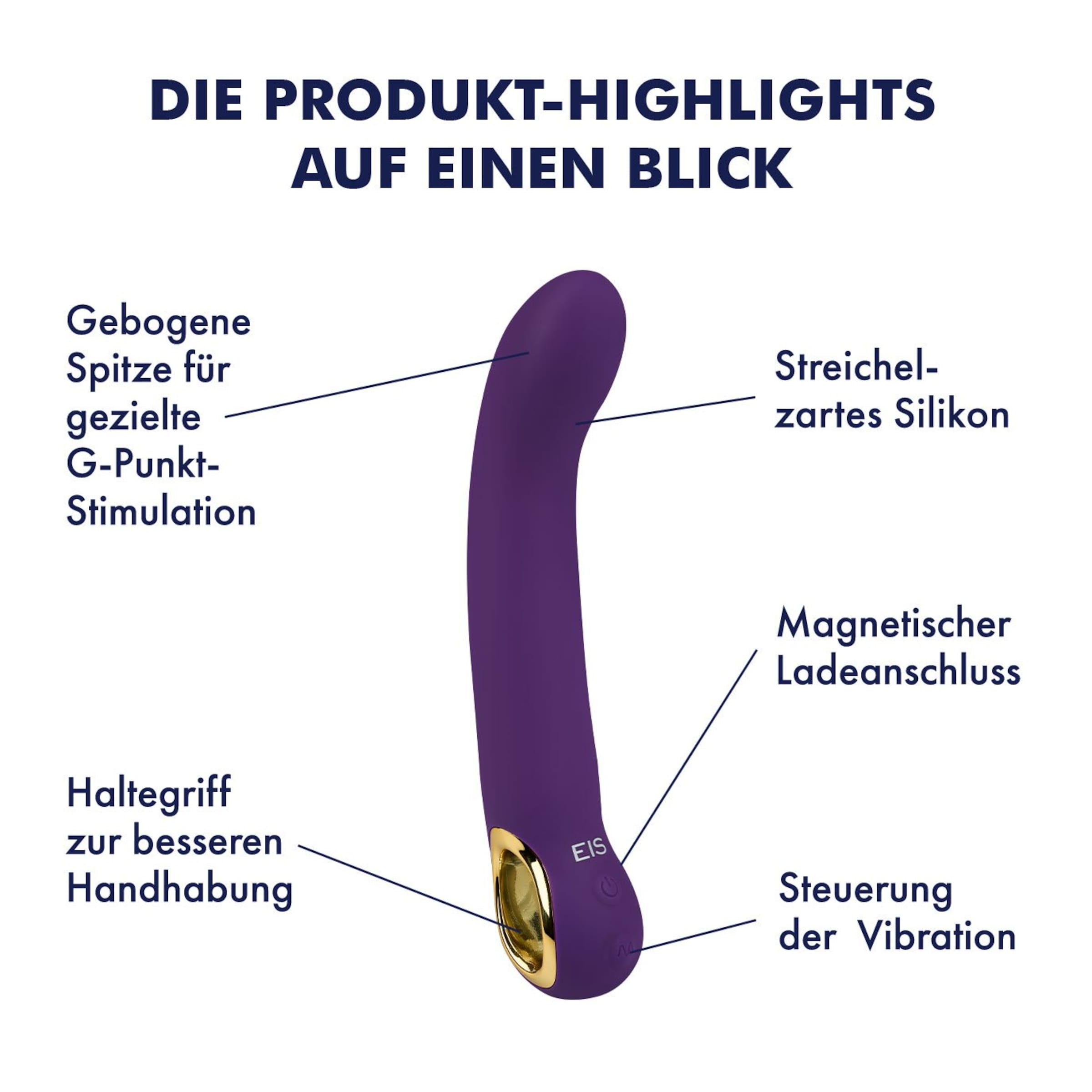 Eleganter G-Punkt-Vibrator aus Silikon, 21 cm