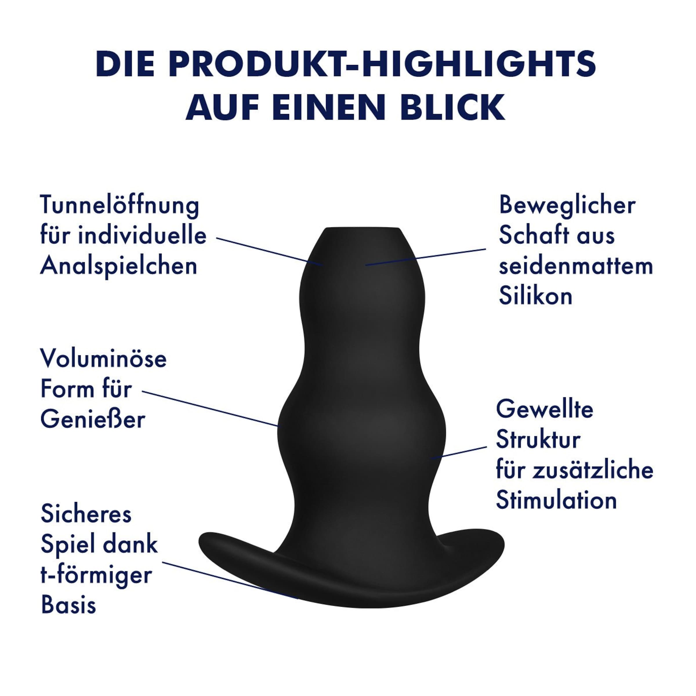 Massiver Tunnel-Plug aus Silikon, 13,5 cm