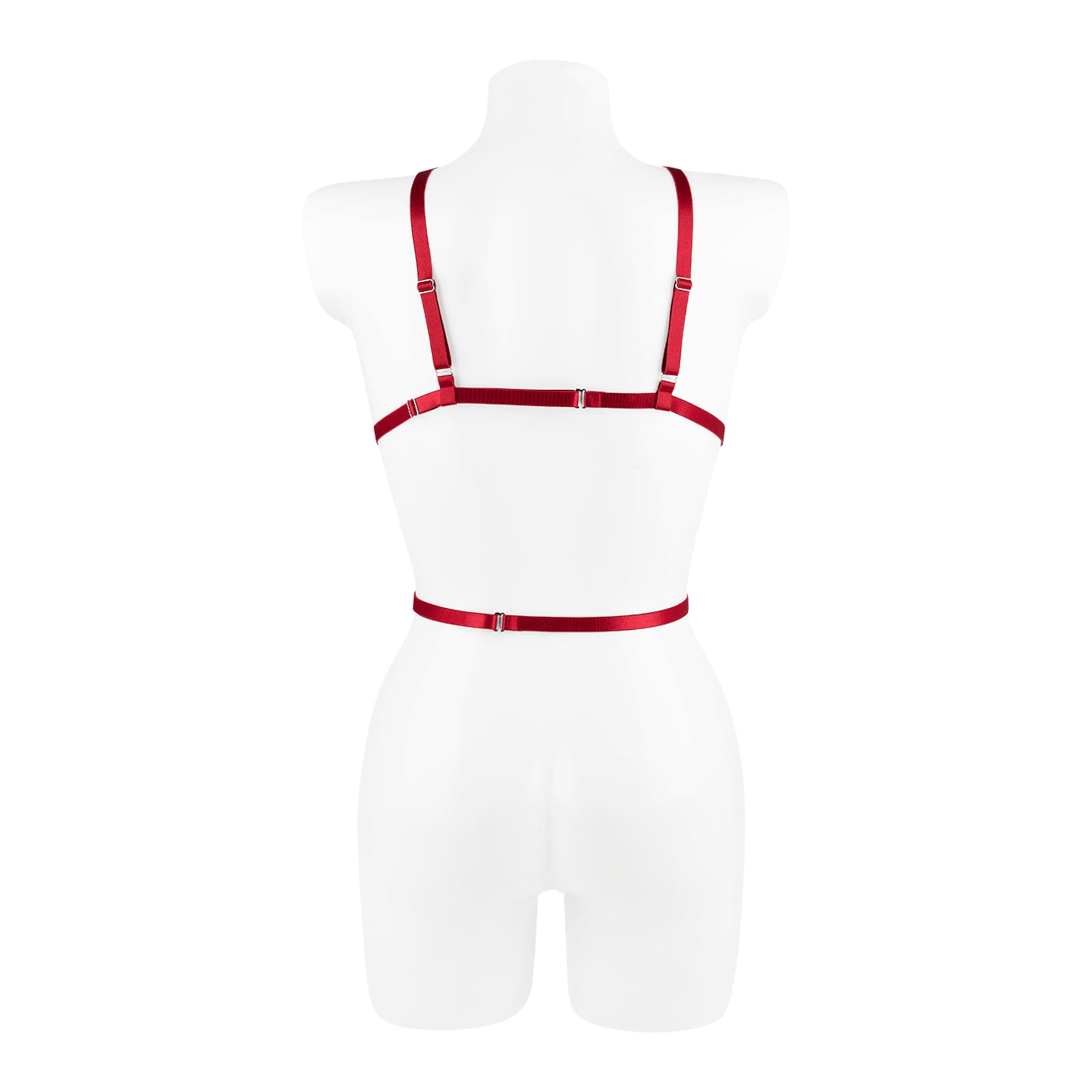Brust-Harness mit Herz-Ringen